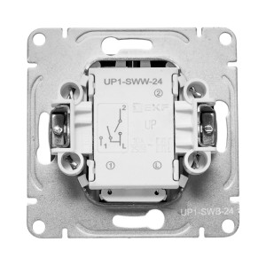 Механизм выключателя, двухклавишный, с подсветкой, ч-рный Эпика EKF UP1-SWB-24