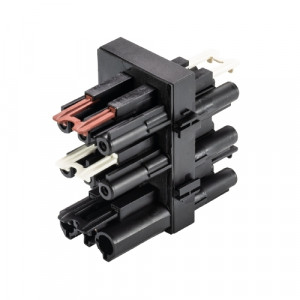 Распределительное устройство GST18I3VS2G1 V S, Функциональное распределительное устройство, 1 вход / 1 выход / 1 вход управления / 2 управляемых выхода, функция: последовательное включение/выключение, 3 полюса, серия gesis GST18i3, номинальное напряжение: 250V, номинальный ток: 20А, цвет: черный