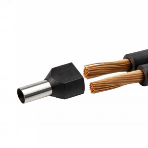 Наконечник-гильза двойная с изолир.фланцем 1,5 кв.мм черный (НШВИ2) IFD2-1.5-8BK