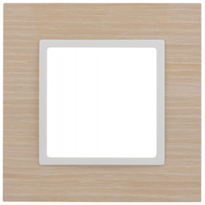 14-5301-01 Рамка на 1 пост, дерево, Elegance, белён.дуб-бел (10/50/3200) Б0049148