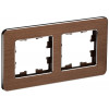 BRITE Рамка 2-мест. РУ-2-1-Бр металл коричн. RE AL BR-M22-M-21-K30
