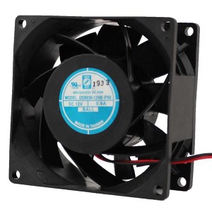 OD8038-24HBIP68, Вентиляторы постоянного тока DC Axial Fan, 80x38mm, 24VDC, 71CFM, 7.2W, 0.3A, 49dBA, 5000RPM, 0.58 Inches Max. Static Pressure, Dual Ball Bearing, Lead Wires, IP68 Rated