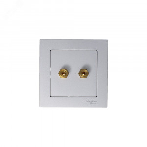 Аудиорозетка ATLASDESIGN двухместная алюминий ATN000387
