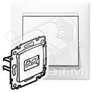 VALENA Розетка компьютерная RJ45х1 в рамку UTP белая 694286