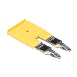 Соединительная перемычка IVB WKF 6- 2, Соединительная перемычка, 2 полюса, изолированная, вилочная, для клемм: WKF 6, цвет: желтый