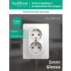 Розетка 2-м СП Glossa 16А IP20 с заземл. в сборе бел. SE GSL000124