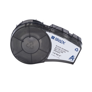 brd152091, M21-131-499 этикетки, нейлоновая ткань В-499, размер 25.4х12.70 мм, черный на белом, 121 шт. в упак. (M210, M210-LAB)