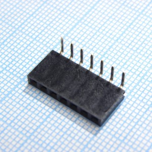 DS1024-1X7R2, Гнездо на плату угловое 1x7 конт., шаг 2.54 мм., длина 8.5мм