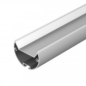 SL-ROUND-D40-2500 ANOD+OPAL, Комплект с экраном. Алюминиевый анодированный профиль для светодиодных лент и линеек. Габаритные размеры профиля (LхWхH): 2500x40x29,3 мм.Габаритные размеры профиля с экраном (LхD): 2500xD40 мм.  Ширина площадки для ленты 23,6 мм. Отсек для БП 25х14мм.