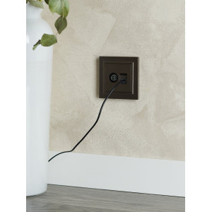 BRITE Розетка двойная TV+RJ45 кат.5E РТВ/РК12-БрТБ темная бронза BR-AK20-1-K45