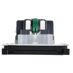 FORTE&PIANO Розетка 1-местная с заземлением с защитными шторками и крышкой безвинтовое крепление 16А IP44 FP119 черный IEK FP-R16-16-1-44-K02