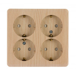 Розетка 4-м ОП Этюд 16А 250В с заземл. с заземл. защ. шторки сосна SE PA16-208D