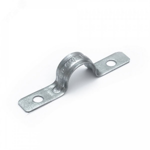 Скоба металлическая двухлапковая усиленная противопожарная СМДУ d19-20 мм отв. d 6,5 мм (100 шт/уп) PR13.02437