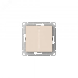 ATLASDESIGN 2-клавишный ПЕРЕКЛЮЧАТЕЛЬ, сх.6/2, 10АХ, быстрозажимные клеммы, БЕЖЕВЫЙ ATN000265S