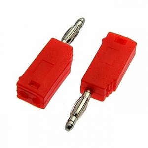 Z027 2MM STACKABLE PLUG RED, Штекер Z027 2 мм, составной штекер, красный, диаметр 2 мм