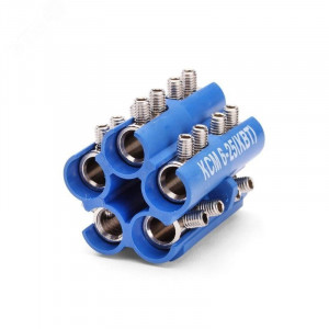 Блок соединителей КСМ 1.5-6, Соединение многожильных кабелей и проводов сечением от 1.5 до 6 мм2 методом винтовой фиксации