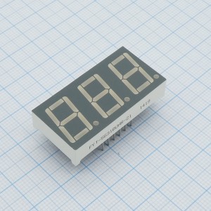 FYT-5631BUHR-21, 3-х разрядный индикатор 14,2мм/красный/640нм/15-20мкд/ОА