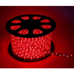 Шнур светодиодный Дюралайт 3W 3.4Вт/м IP65 220В d13мм свечение с динамикой красн. (уп.100м) КОСМОС KOC-DL-3W13-R