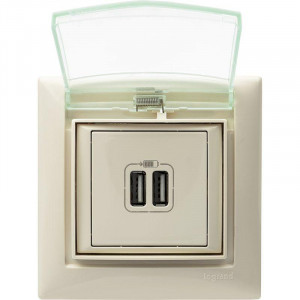 VALENA Розетка двойная USB слоновая кость 774170