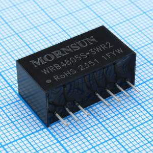 WRB4805S-3WR2, Преобразователь DC/DC на печатную плату 3Вт вход 36...75В выход 5В 600мА