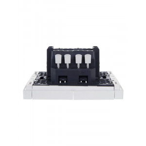 FORTE&PIANO Выключатель 2-клавишный проходной с индикацией 10А FP208 белый IEK FP-V22-1-10-1-K01