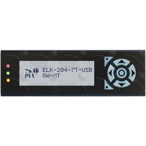 ELK204-7T-GW-MT, Модули сивольных ЖК-дисплеев и комплектующие Char Disp RS232, 5V Gy Txt/ Wht Bckgrnd
