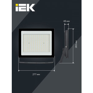 Прожектор светодиодный СДО 06-150 6500К IP65 черн. IEK LPDO601-150-65-K02