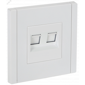 FORTE&PIANO Розетка компьютерная двойная RJ45 кат.5E FP233 белый IEK FP-K20-1-K01