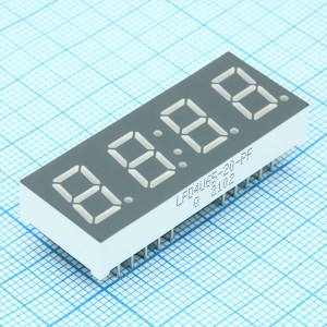 LFD4U65-20-PF, 4-х разрядный индикатор 10,16мм/красный/640нм/5-8мкд