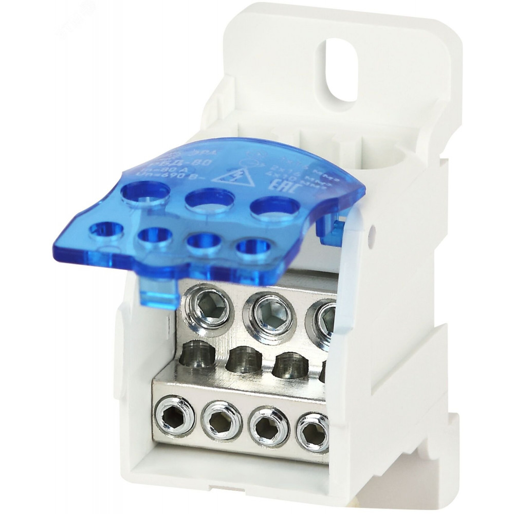 Изображение товара Блок распределительный на DIN-рейку РБД-80А 80А для электросетей