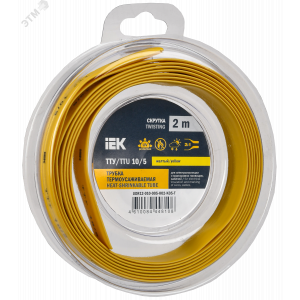 Трубка термоусадочная ТТУ нг-LS 10/5 желт. (уп.2м) UDR12-010-005-002-K05-T