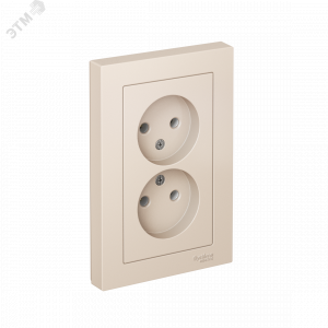 Розетка 2-м СП AtlasDesign 16А IP20 без заземл. в сборе беж. SE ATN000220