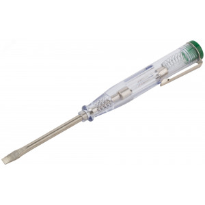 Отвертка индикаторная, белая ручка, 100-500 В, 140 мм 56524