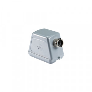 Крышка разъема BAS GOT GG 48 M32 A0, Крышка разъема на кабель, типоразмер 48B, без уплотнителя, 1 кабельный ввод M32x1,5, IP54, с боковым расположением, без защелки (упоры под одну защелку), материал корпуса: алюминиевый сплав