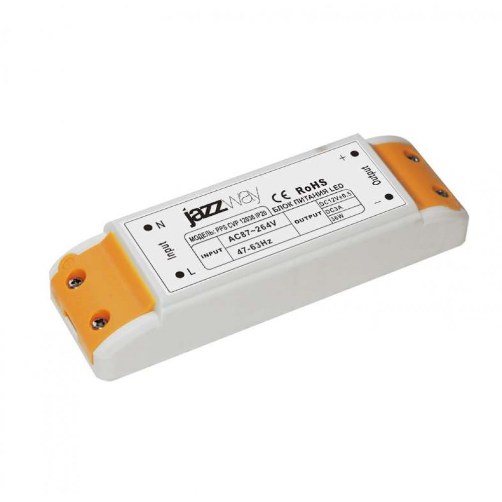 Изображение товара Блок питания для светодиодной ленты 36Вт 12В IP20 Jazzway