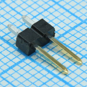 68000-102HLF, Соединитель плата-плата монтаж в отверстие один ряд 2 контакта шаг 2.54 мм вертикальный