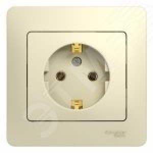 Розетка 1-м СП Glossa 16А IP20 с заземл. в сборе беж. SE GSL000242