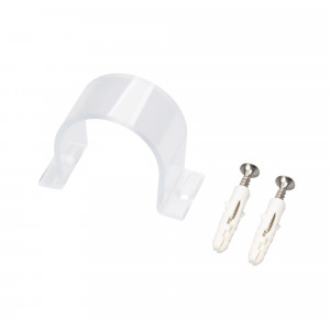 Держатель ARL-MOONLIGHT-D40-CLIP-TN CLEAR 047257, Клипса из поликарбоната для круглого гибкого неона MOONLIGHT диаметром 40 мм. Установка над неоном. Габариты: 63x43.2 мм. Длина 25 мм. Цена за 1 шт.