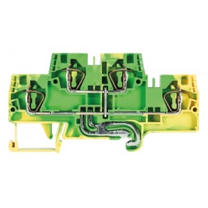 Клемма сдв. заземл. WKFN 4 E/SL/35, Этажная заземляющая клемма, тип фиксации провода: пружинный, номинальное сечение: 4 мм кв., 32A, 800V, ширина: 6 мм, цвет: желто-зеленый, тип монтажа: DIN 35