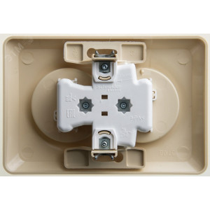 Розетка 2-м СП Этюд 16А IP20 250В без заземл. без защ. шторок крем. SE PC16-005K