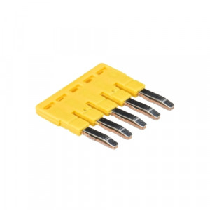 Соединительная перемычка IVB WKF 2,5 - 5, Соединительная перемычка, 5 полюсов, изолированная, вилочная, для клемм: WT 2,5, цвет: желтый