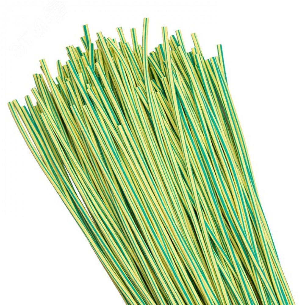 Изображение товара Термоусаживаемая трубка ТУТ нг 2/1 желто-зеленая в отрезках по 1м PROxima tut-2-yg-1m