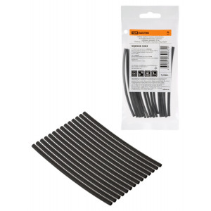 Набор трубок термоусаживаемых, клеевых "Моноцвет, черный 2,4/0,8 TDM" SQ0548-3202