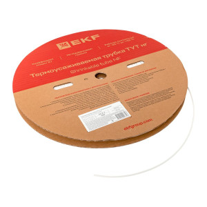 Термоусаживаемая трубка ТУТ нг 2/1 белая рулон PROxima tut-2-w