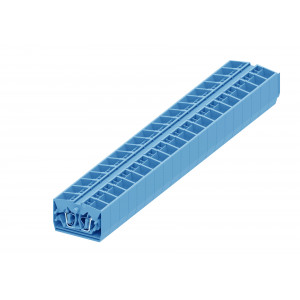 Проходная клемма (MINI) 254354, Проходная клемма, MINI, верхний подвод кабеля, 4 точки подключения, тип фиксации провода: пружинный, номинальное сечение: 2,5 мм кв., 24A, 800V, ширина: 10 мм, цвет: синий, тип монтажа: без фиксации