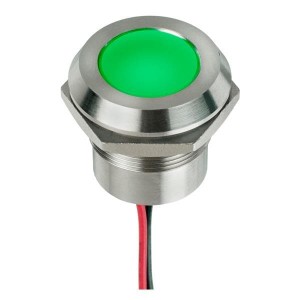 Q22Y5SXXSG24E, Светодиодные панельные индикаторы Supr Bright GRN LED 24VDC 22mm Stls Stl