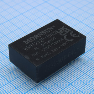 WRB1212P-3WR2, Преобразователь DC/DC 3 Вт вход 9...18 В, выход 12 В/0.25 А (ТНТ)