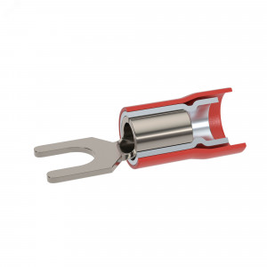 Наконечник вилочный с изолир.фланцем ПВХ, двойная гильза, 0,25-1,5 кв.мм М3 (д.3,2 мм) (НВИ) 2A13P-DS-PVC