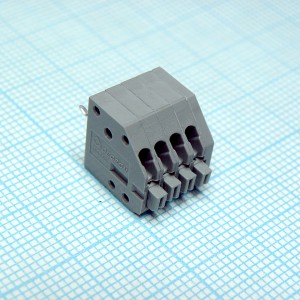 DG250-2.5-04P-11-00A(H), Нажимной безвинтовой клеммный блок на 4 контакта. Зажим типа торцевой контакт. Серия DG250-2.5