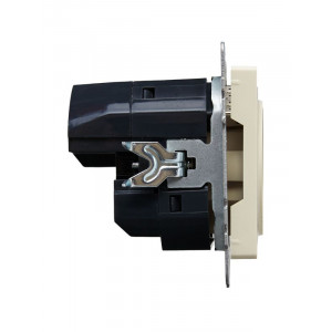 Розетка BRITE РЮш11-1-БрКр 16А с USB A+C 18Вт с заземл. защ. шторки беж. BR-R14-16-U22-018-K10